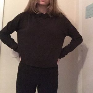 black cropped hoodie